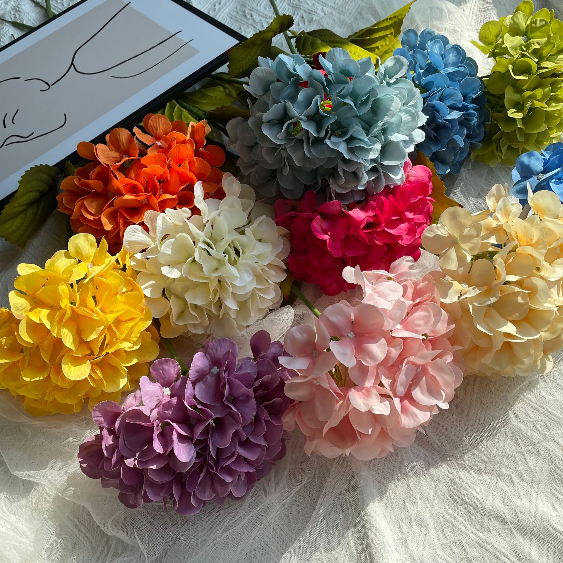 DIY single hydrangea artificial flower, wedding macarons, hydrangea wall, wedding decoration items, road guide, arch flower arrangement pic 2