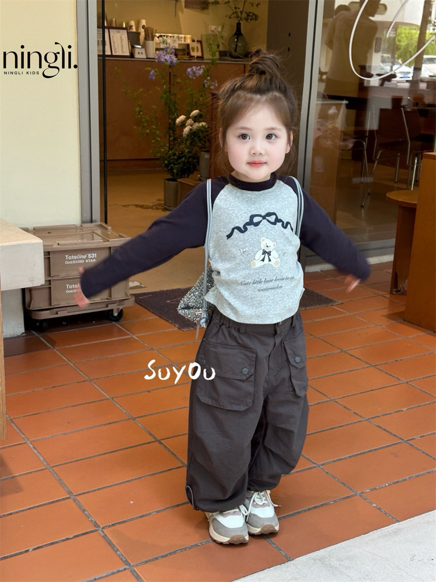 柠里26春秋季新款儿童长袖可爱上衣女童洋气时尚百搭休闲辣妹T恤详情11