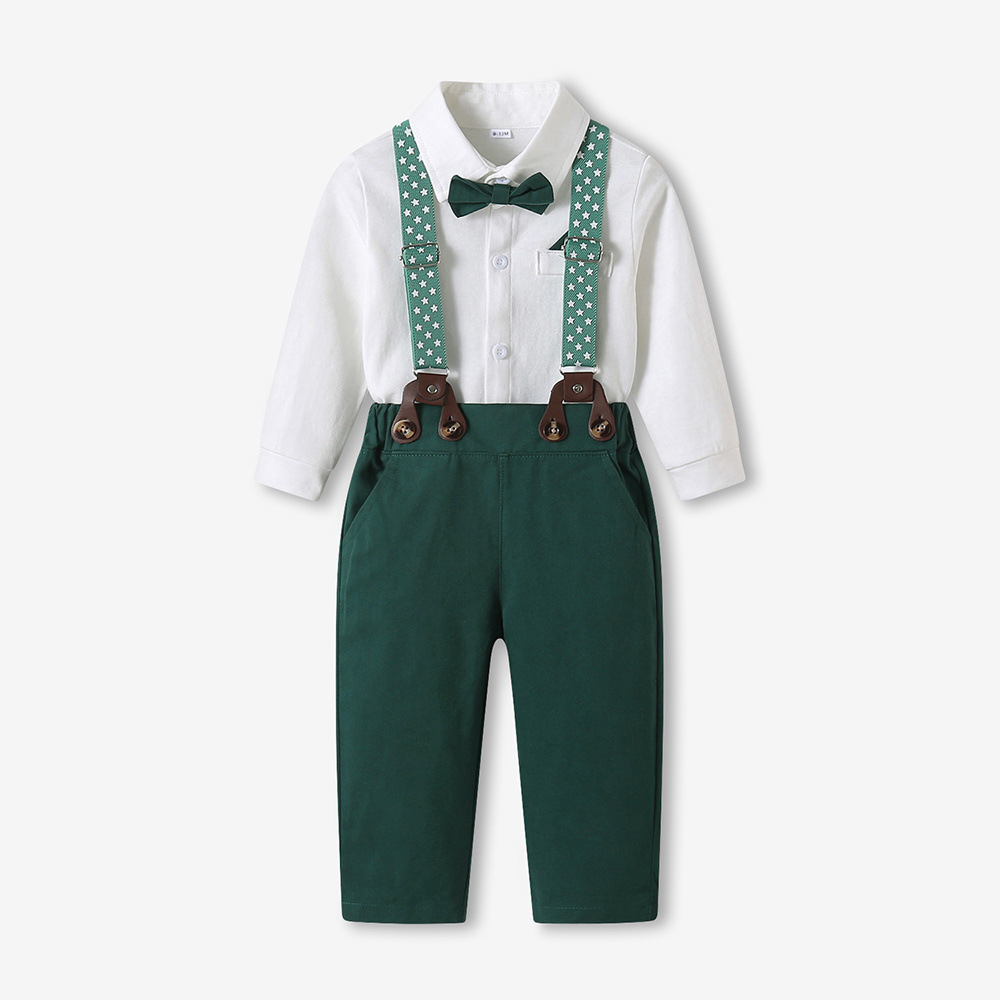 婴幼童春秋礼服套装男宝宝春装棉质连体衣超萌婴幼儿春季外出爬服童装童衬衫详情3