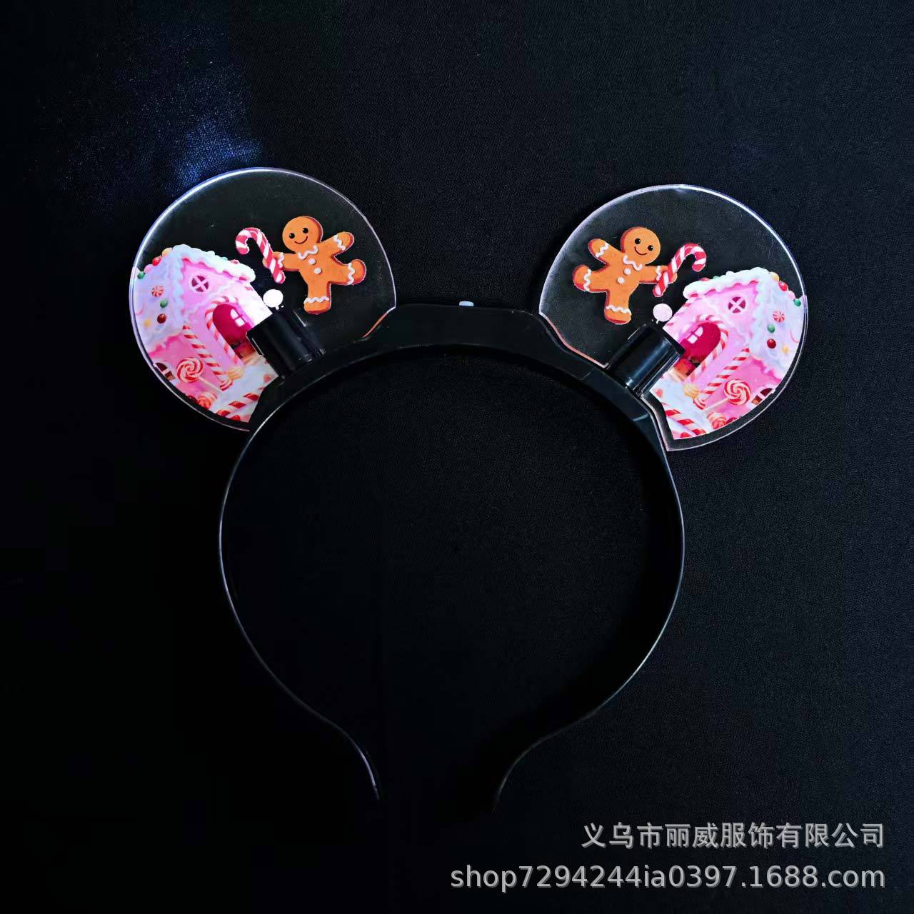 Carnival party Glowing disco ball headband 4LED lights Disco ball colorful headband party props pic 8