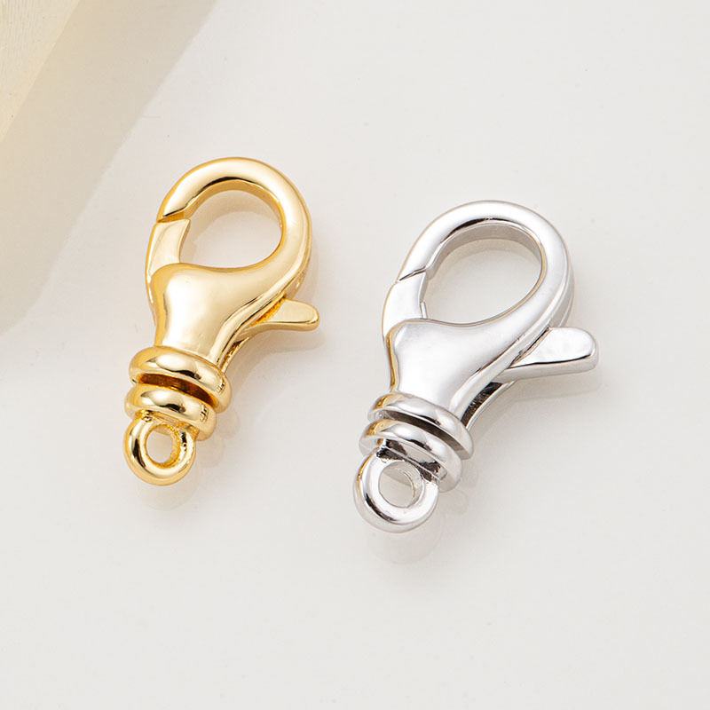 diy铜镀18K真金手工异型龙虾扣饰品配件批发 保色钥匙扣串珠手链详情44