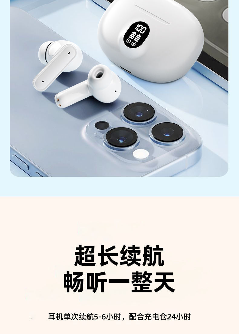 895B半入耳跨境新款高音质无感舒适佩戴超长续航数显运动私模通用详情14