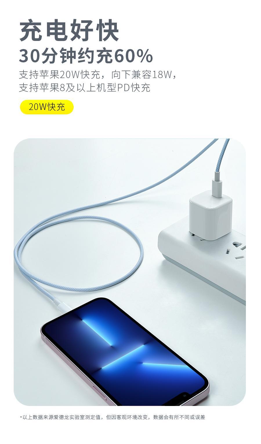 [品控精良】适用苹果数据线iPhone8/11/12/快充手机充电线13/xs/6详情4