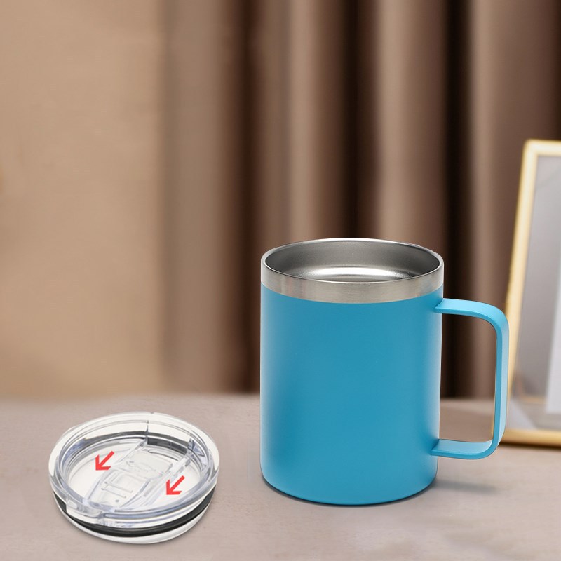 跨境亚马逊12oz手柄杯马克杯304不锈钢办公咖啡杯冰霸杯详情16