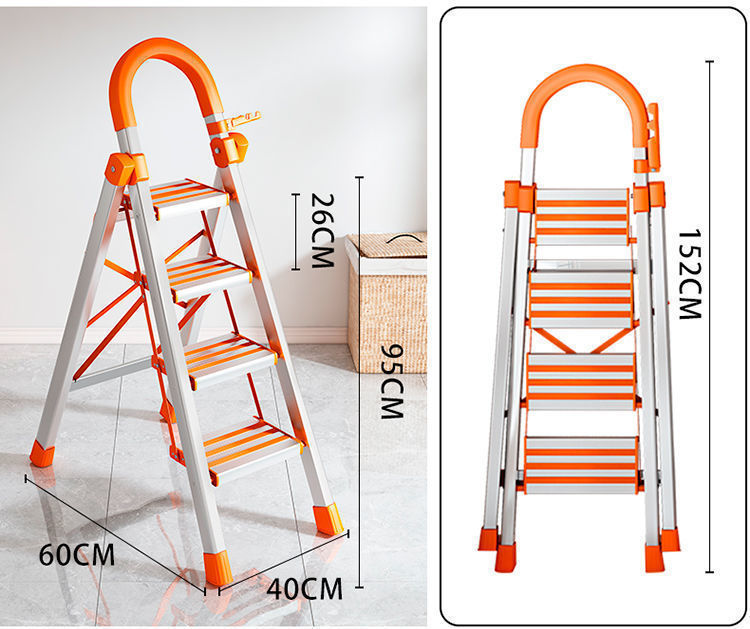 家用梯子折叠梯子不锈钢五步踏板梯人字梯加宽加厚钢管梯移动楼梯详情24