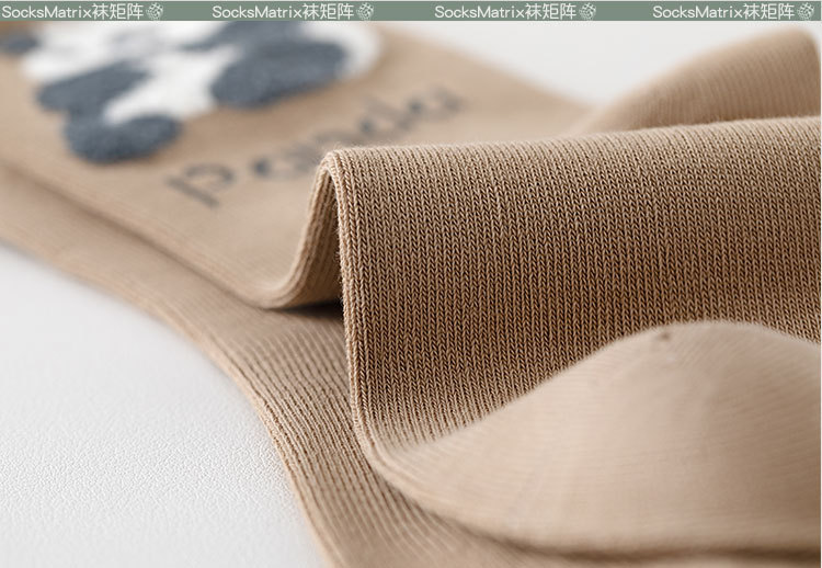 潘达宝贝秋冬款女士中筒袜 熊猫哇袜百搭动物图案 运动休闲棉质袜子 舒适保暖袜矩阵详情8