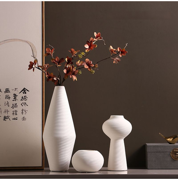Nordic Ins-style white ceramic vase ornaments, dining table, living room flower arrangements, dried flowers, TV cabinet, simple soft furnishings pic 5