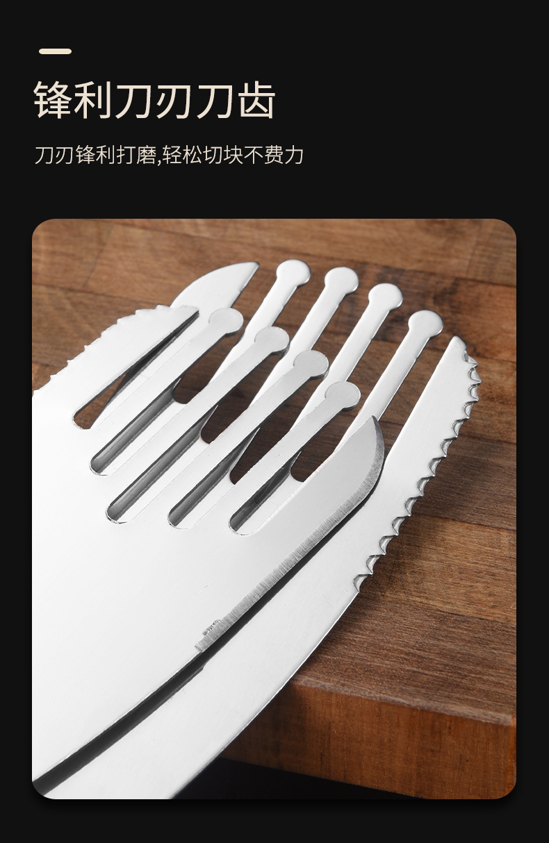 不锈钢烘焙铲多用途芝士料理铲蔬菜切刀铲搅拌捞面铲煎饼铲子详情7