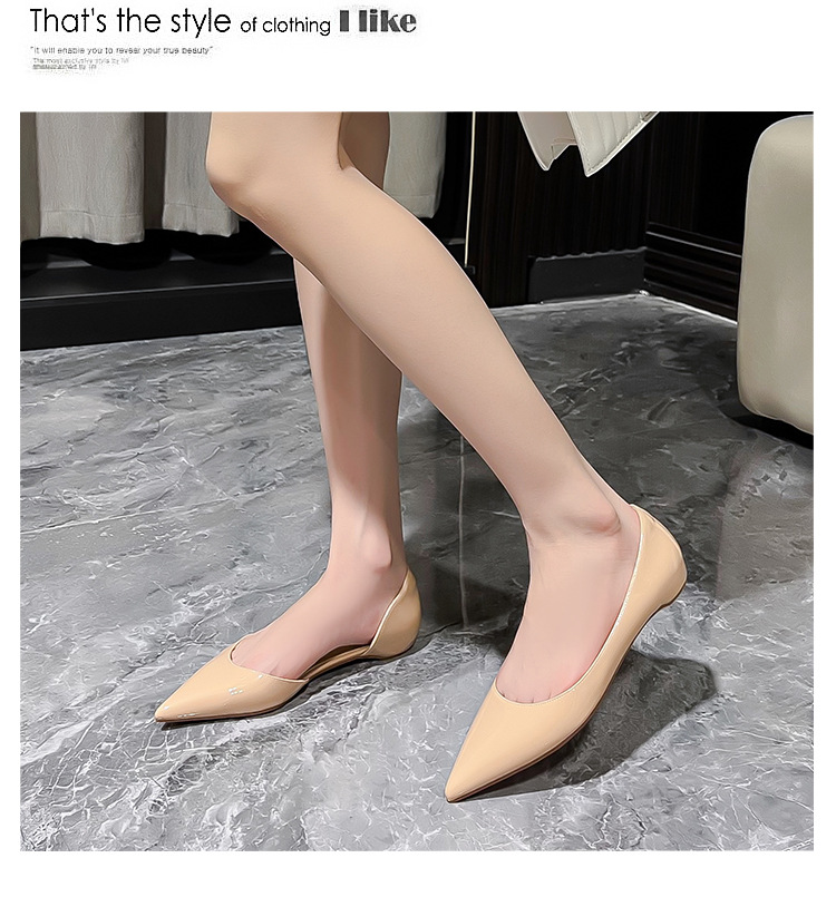 2024新款春秋法式内增高尖头侧空平底鞋女浅口百搭通勤单鞋漏脚趾详情17