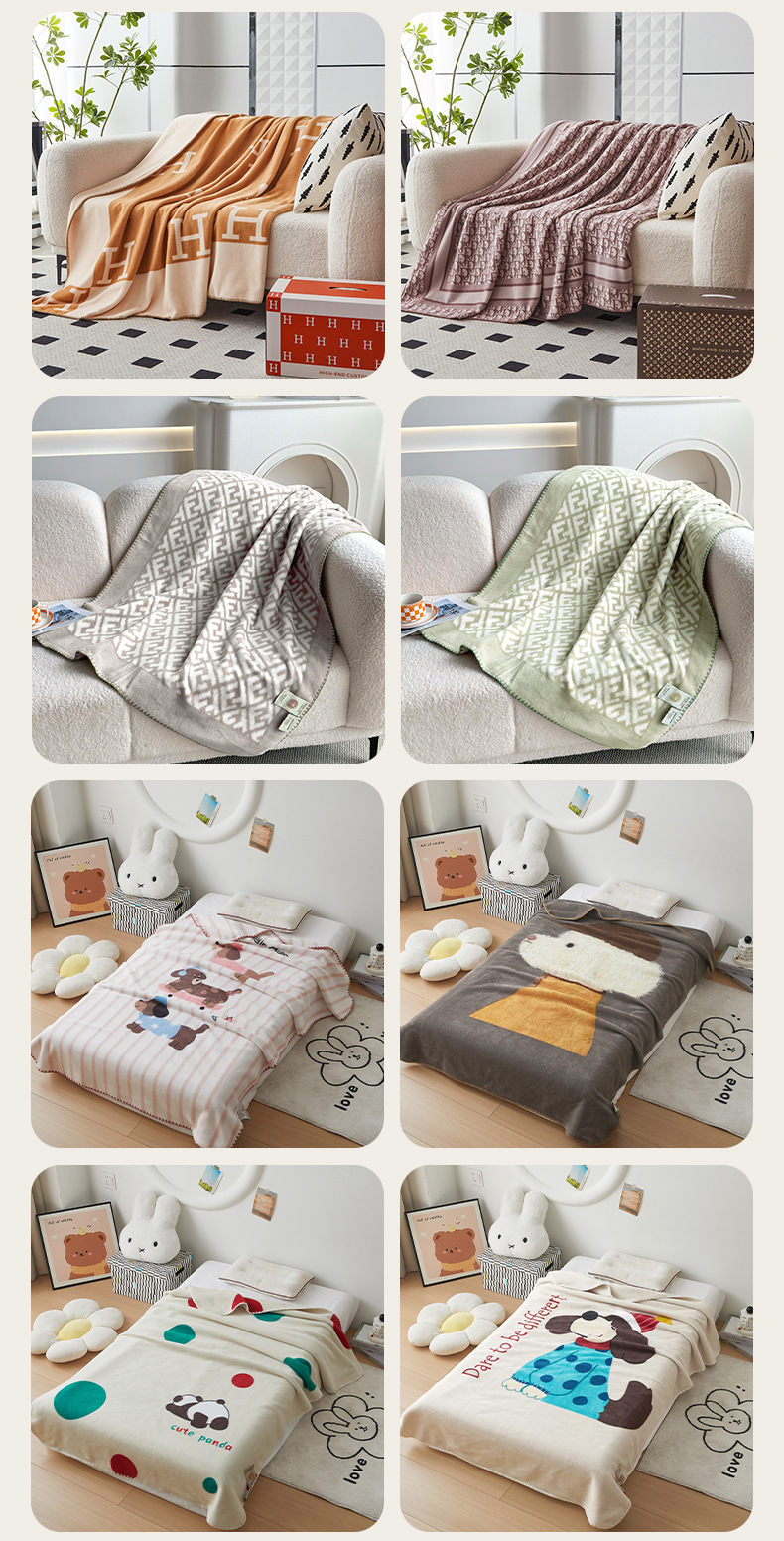 The new wool fleece is soft and comfortable. It features a simple design and is available in various specifications for office naps and car multi-functional blankets pic 16