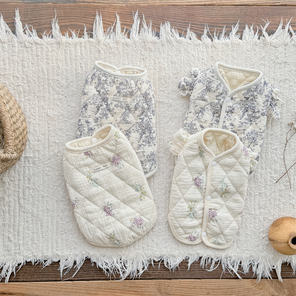 飞袖纱布宠物衣服加棉家居服小型犬小狗狗秋冬装保暖小猫咪猫衣服详情15