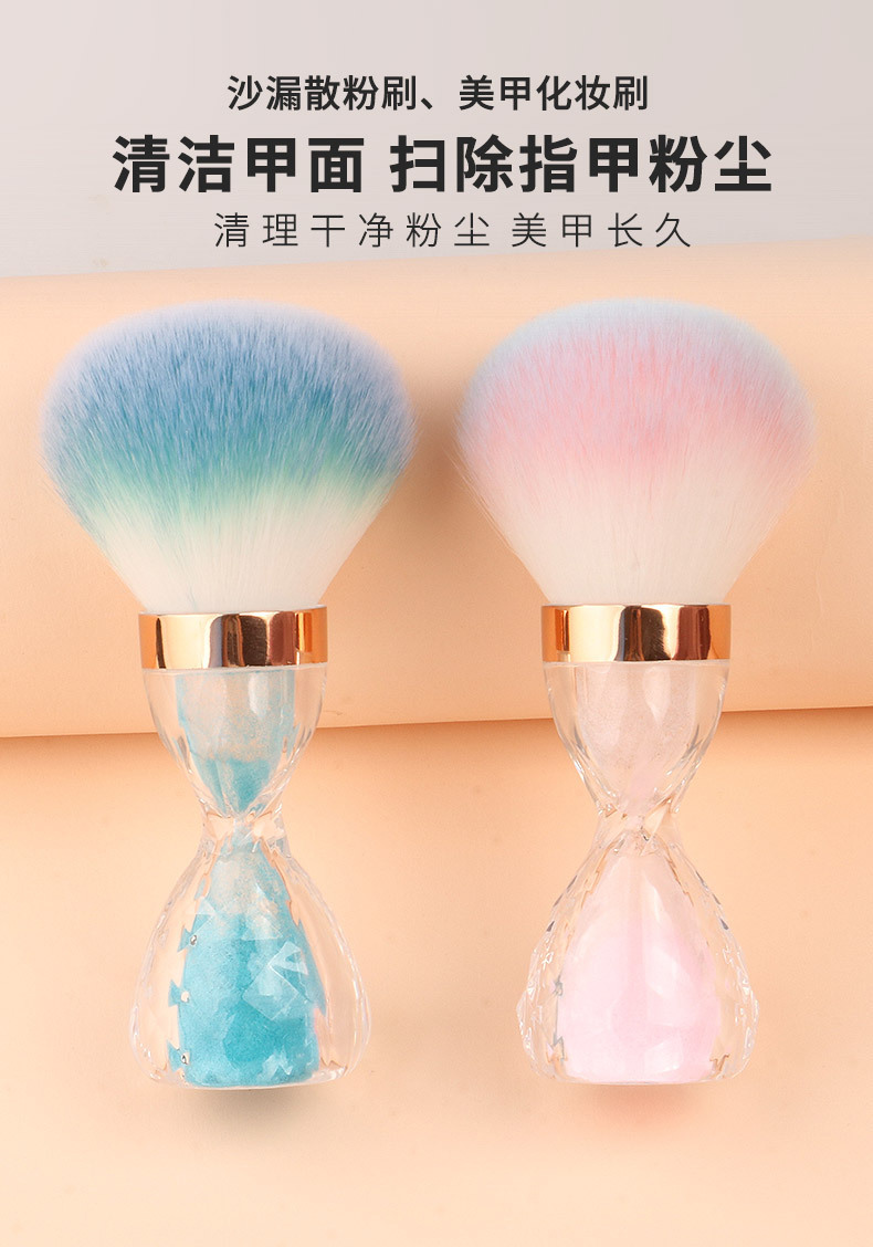 New hourglass nail art dust brush in stock, mushroom head makeup brush, soft loose powder blush brush, beauty tools wholesale pic 4