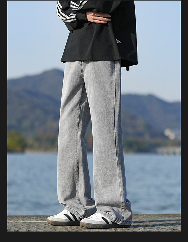 Slightly flared jeans for men, Spring/Summer 2025 new style American high street retro distressed straight-leg trendy loose pants pic 8