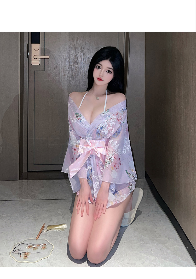 寝慕情趣内衣和服浴袍套装制服诱惑印花日系蝴蝶结性感睡衣316详情11