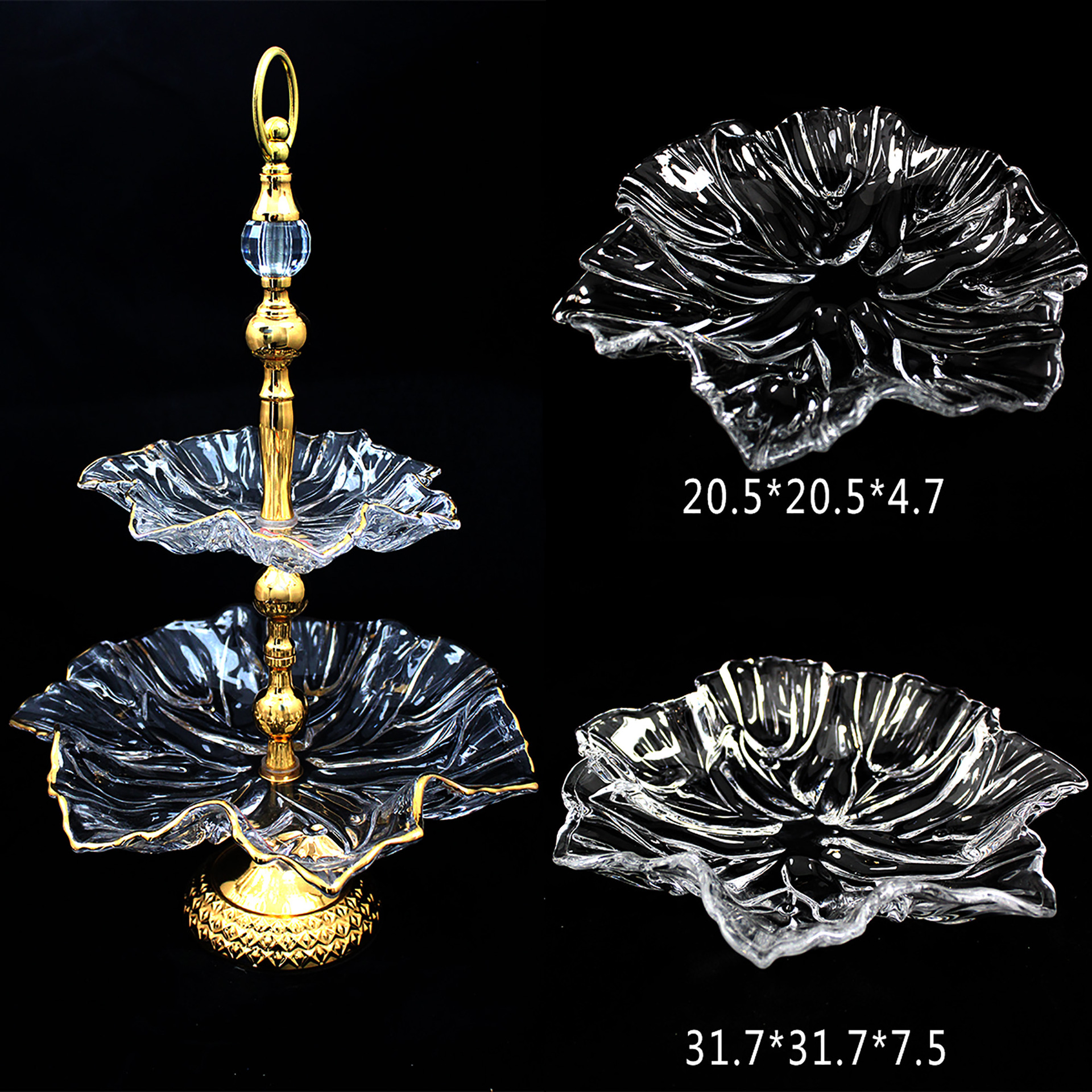 厂家爆款玻璃水果盘创意果斗家居欧式郁金香干果斗KTV零食碟摆件详情4