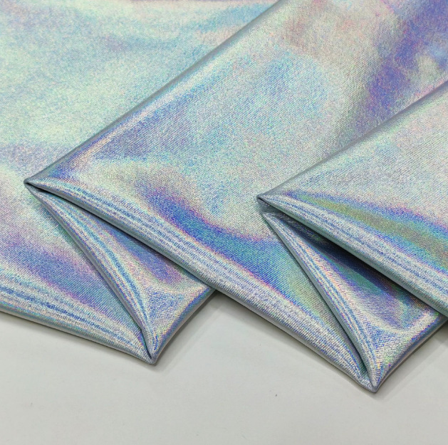 Seven-color plain laser-patterned gilding fabric, spandex four-sided embossed, European and American tight-fitting, swimsuit, stage costume packaging, gilding and laser-patterned paper material pic 8