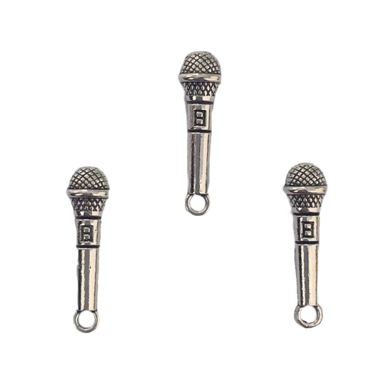DIY zinc alloy jewelry accessories, retro microphones, microphone accessories, necklaces, keychains, pendants, handcrafted pendants pic 3