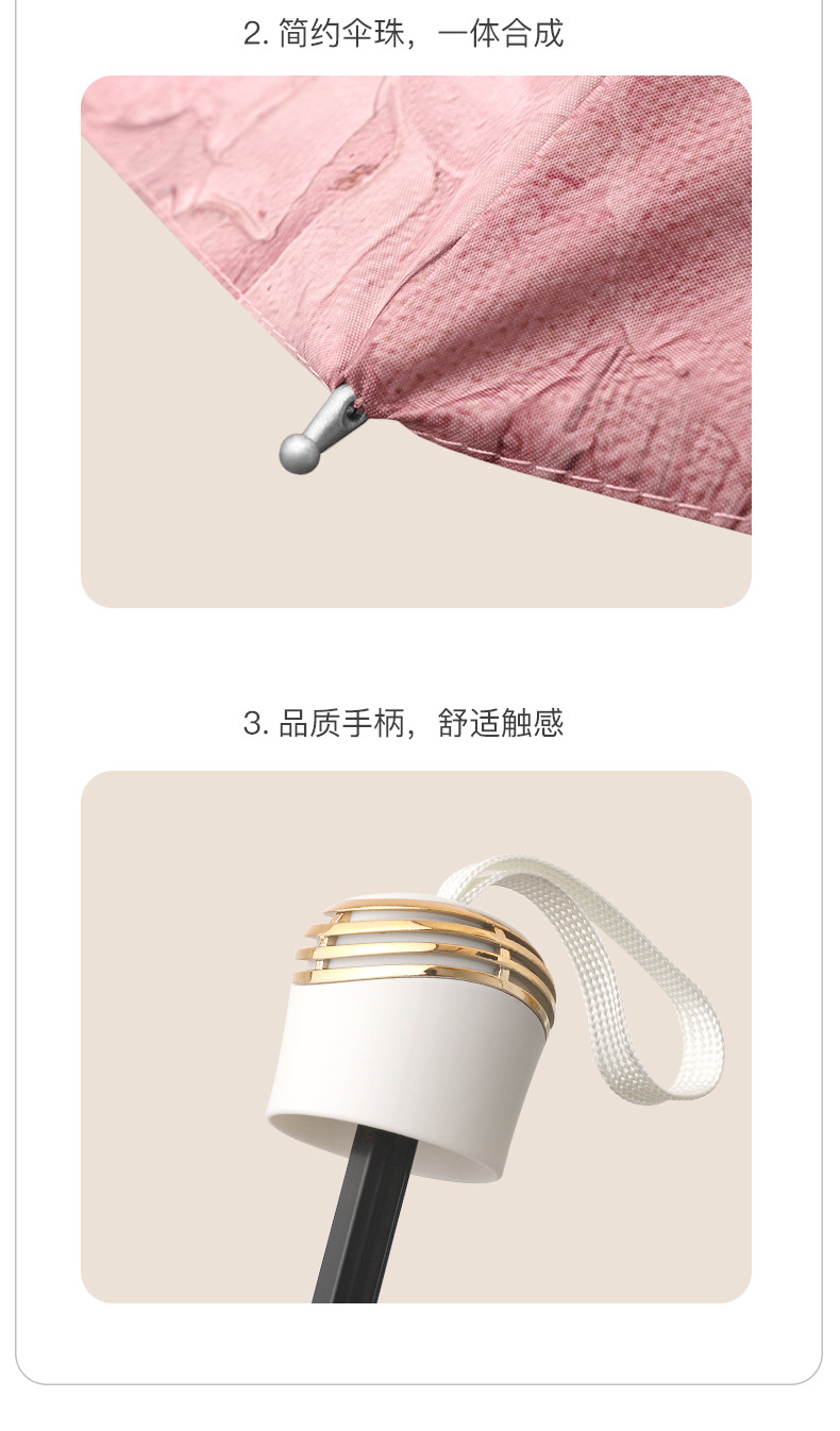 8骨三折手开花伞黑胶双层太阳伞创意防晒遮阳伞礼品晴雨伞批发详情19