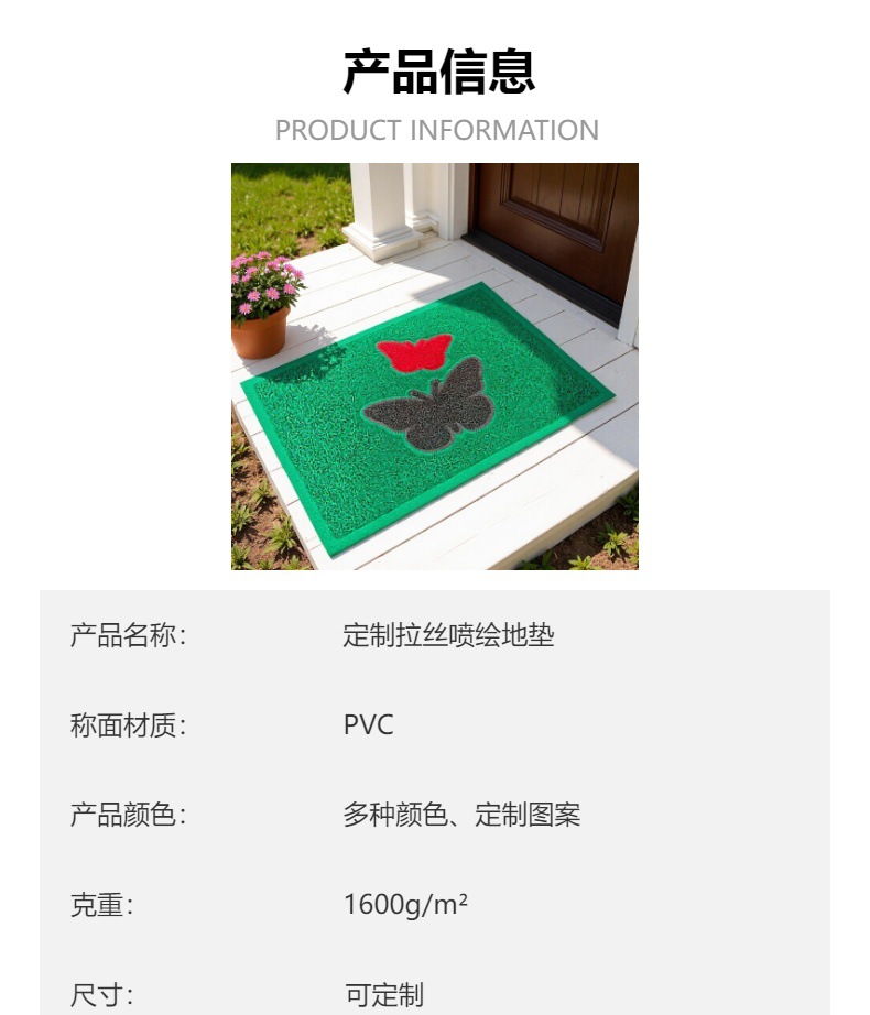 厂家直营pvc印花组合地垫地毯塑胶垫防水防滑入户脚垫制定详情1