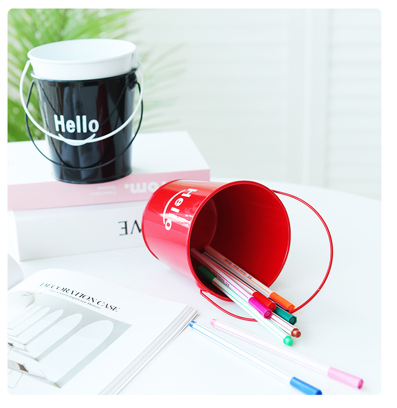 铁皮小提桶金属铁艺花桶收纳小桶阳台绿植多肉种植套盆桌面装饰桶详情10