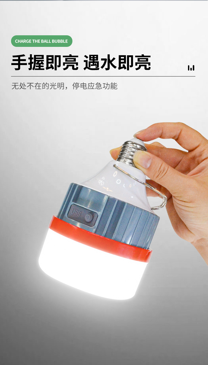 led emergency bulbs in stock for wholesale, street stall night market lights, e27 three-proof energy-saving lamps, screw-top led plastic bulb lamps pic 12