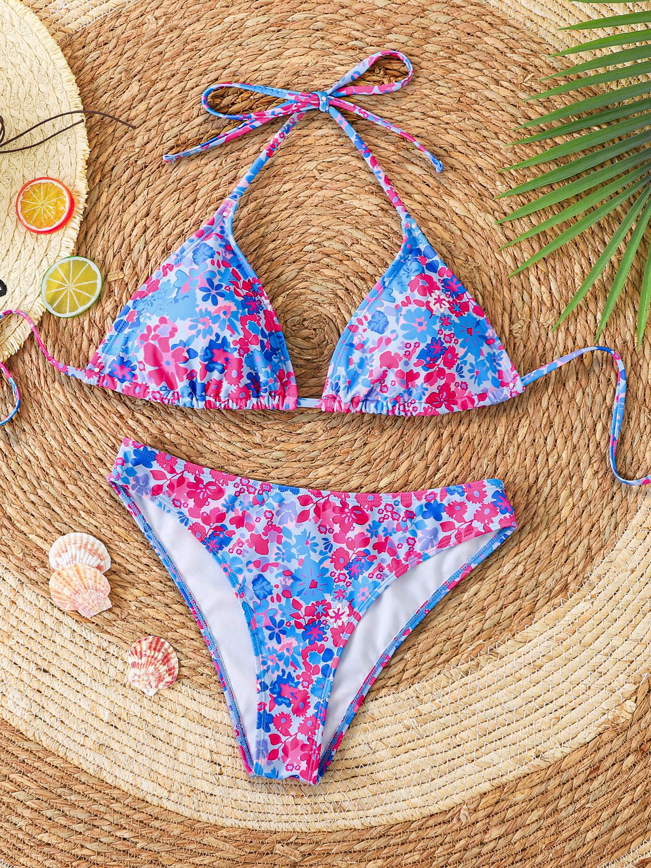 2026 New European and American cross-border bikini print leopard print strap triangular cup sexy bikini two-piece swimsuit for women pic 19