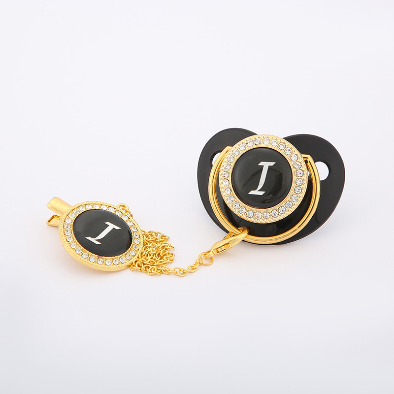 Cross-border baby and maternal products, letter pacifiers, diamond-encrusted pacifiers with chains, pacifier chains, baby products factory wholesale pic 12