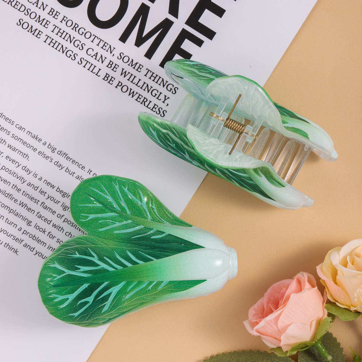 春日趣味蔬菜发夹清新田园风抓夹少女心可爱碎发夹百搭头饰批发详情2