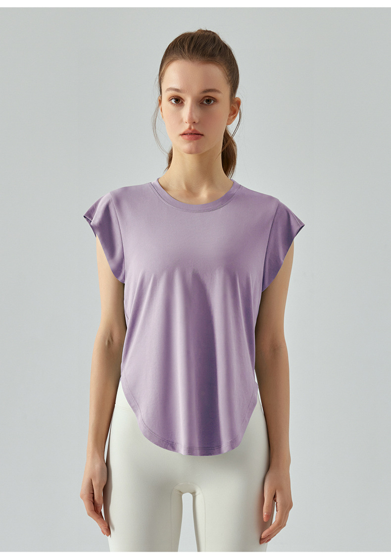Spring and summer yoga vest top for women, loose, slimming and concealing yoga wear, running training, short-sleeved fitness T-shirt pic 26