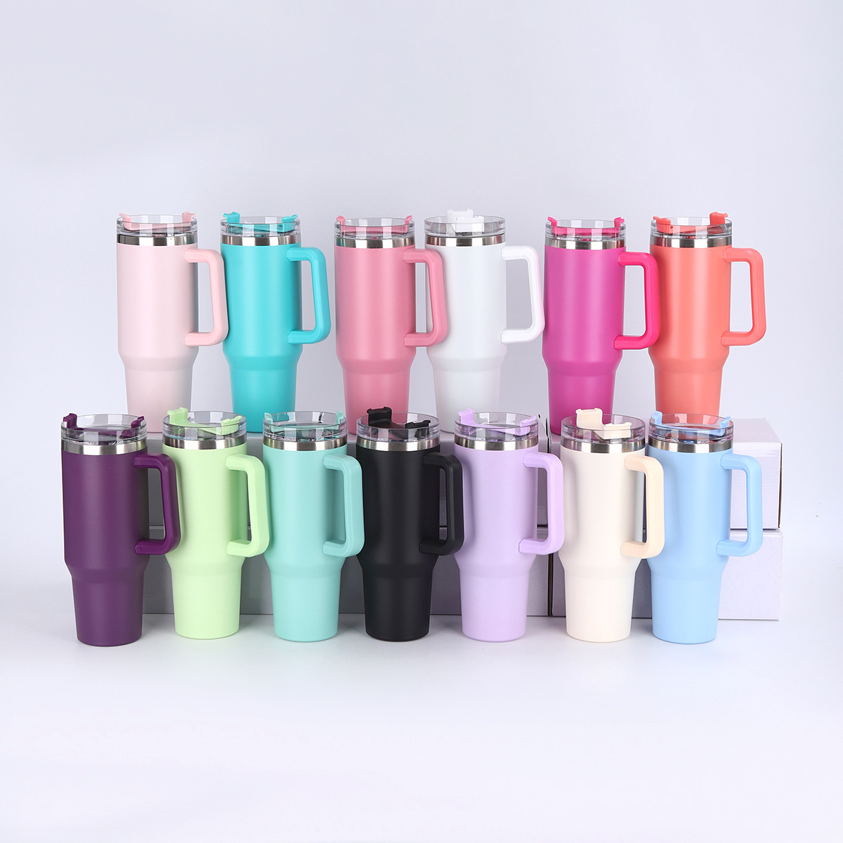 Cross-border 40oz handle car cup, 304 stainless steel ice king cup, outdoor portable large-capacity vacuum insulated cup pic 1