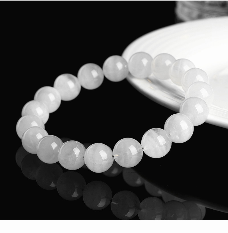 Jiuya Crystal Natural White Ghost Treasure Basin Round Bead Bracelet, Thousand-layer White Ghost Bracelet Factory Direct Sales pic 17