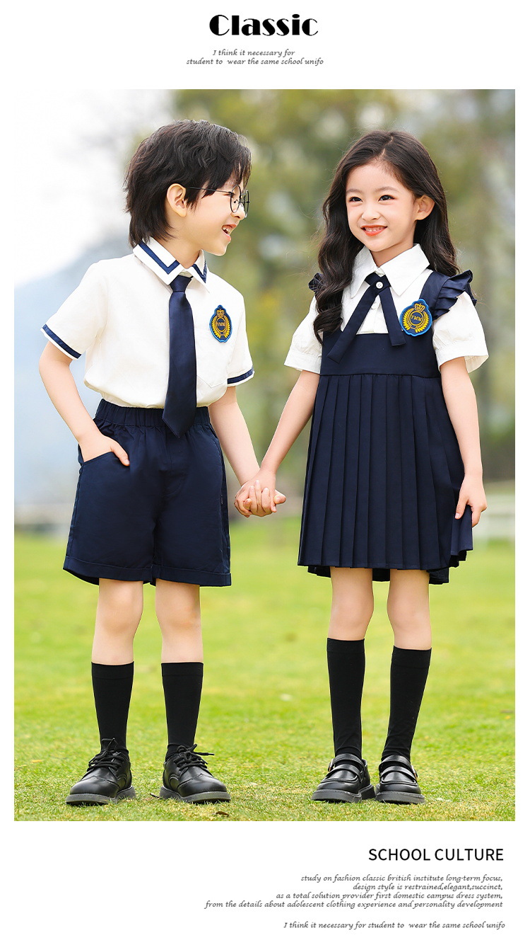 小学生夏季班服英伦衬衫套装幼儿园园服儿童校服毕业照合唱演出服详情13