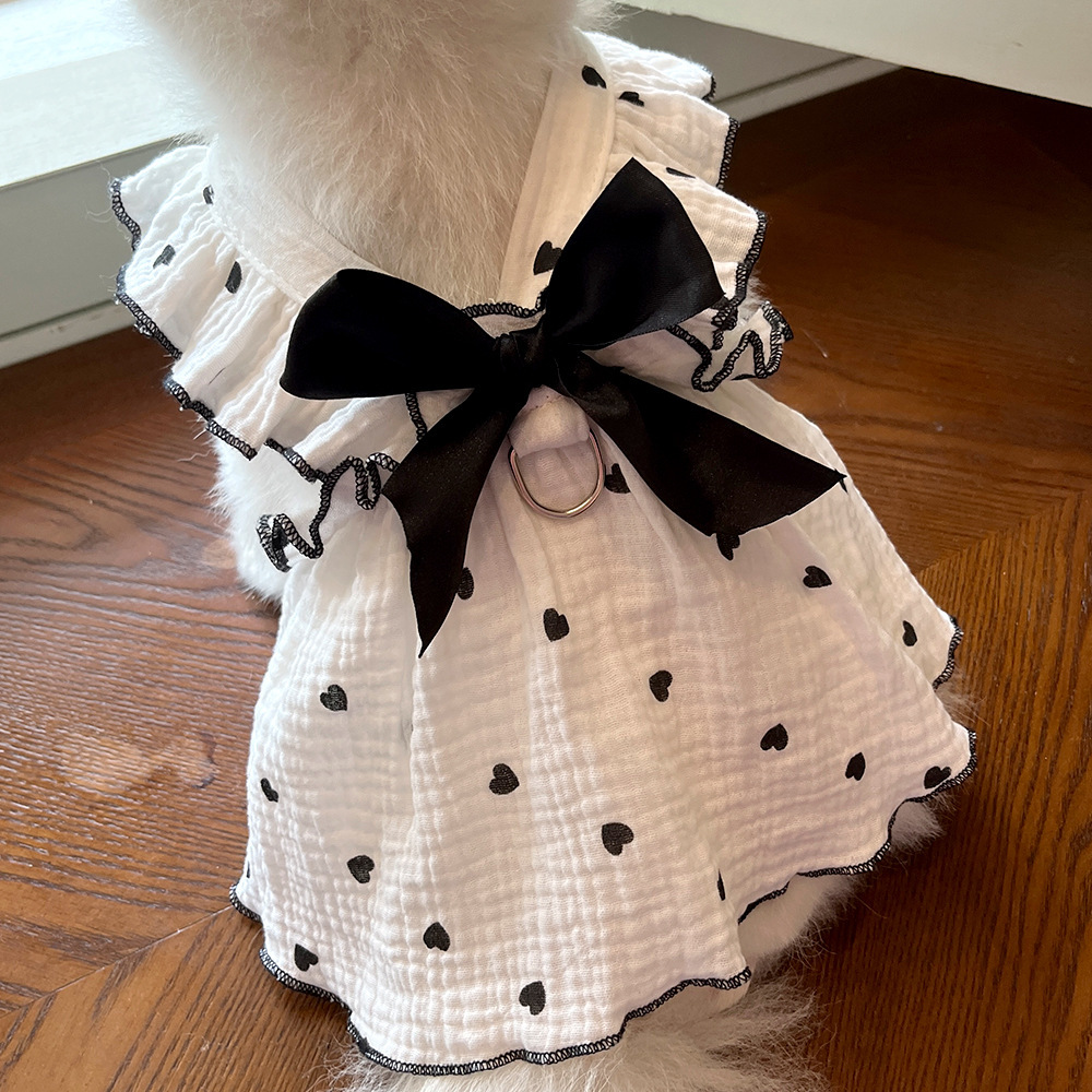Mascotas vestido ropa ropa primavera verano perro gato teddy by bear pomerania muppet gato amor 100% algodón pic 35