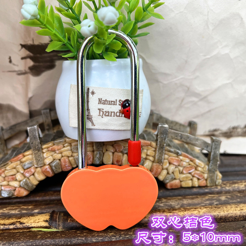 厂家直销彩色 同心锁 许愿锁 长寿锁 连心锁爱情锁景区工艺品LOGO详情15