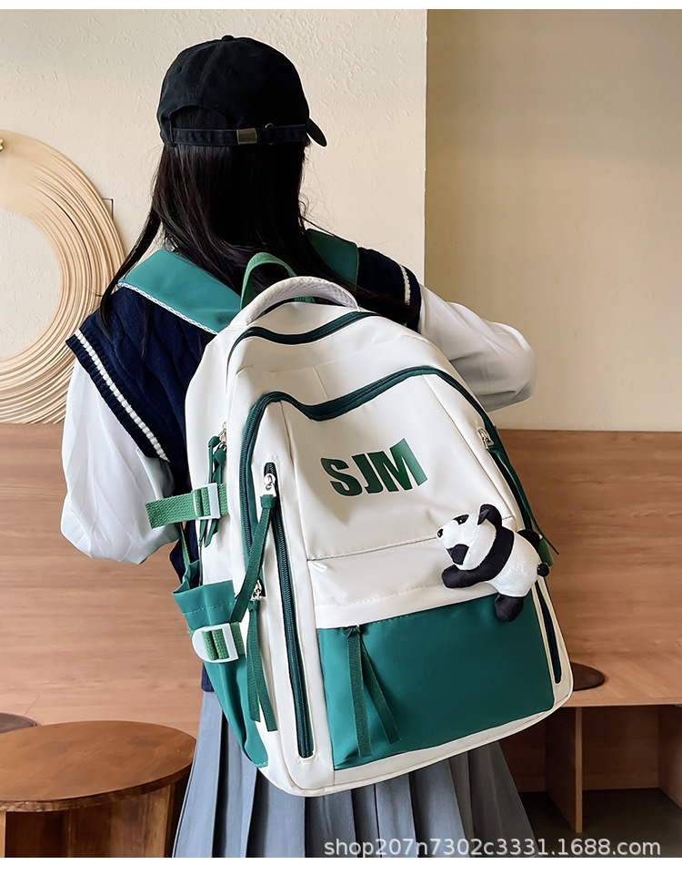 高颜值大容量外贸ins风双肩包女初中高中学生轻便书包电脑背包男详情18