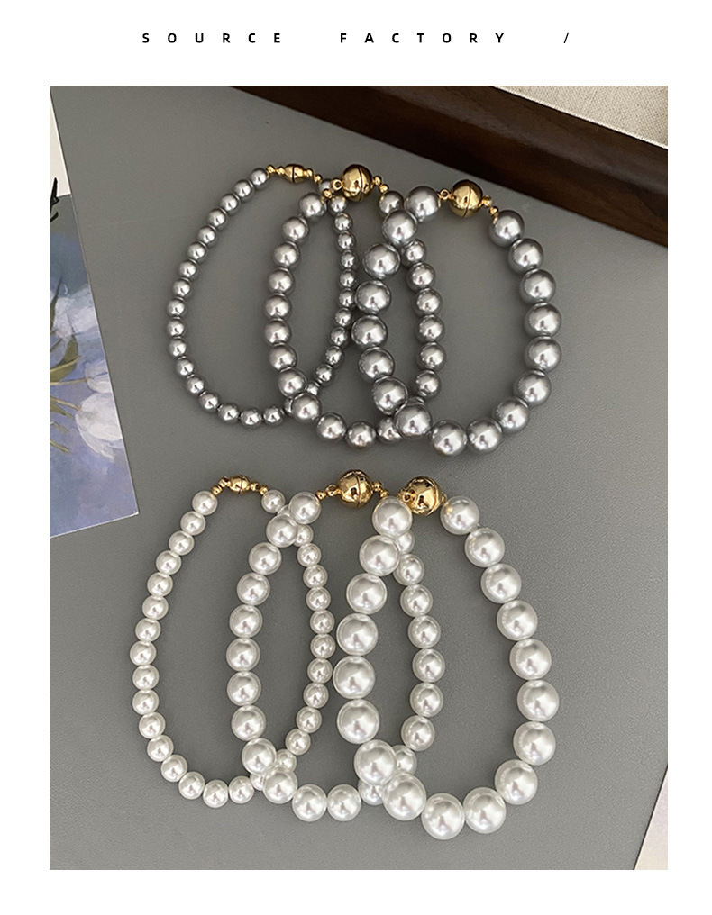 This is a trendy accessory for women, featuring a strong Australian white round magnetic pearl bracelet. It exudes a light luxury, niche and high-end vibe pic 25