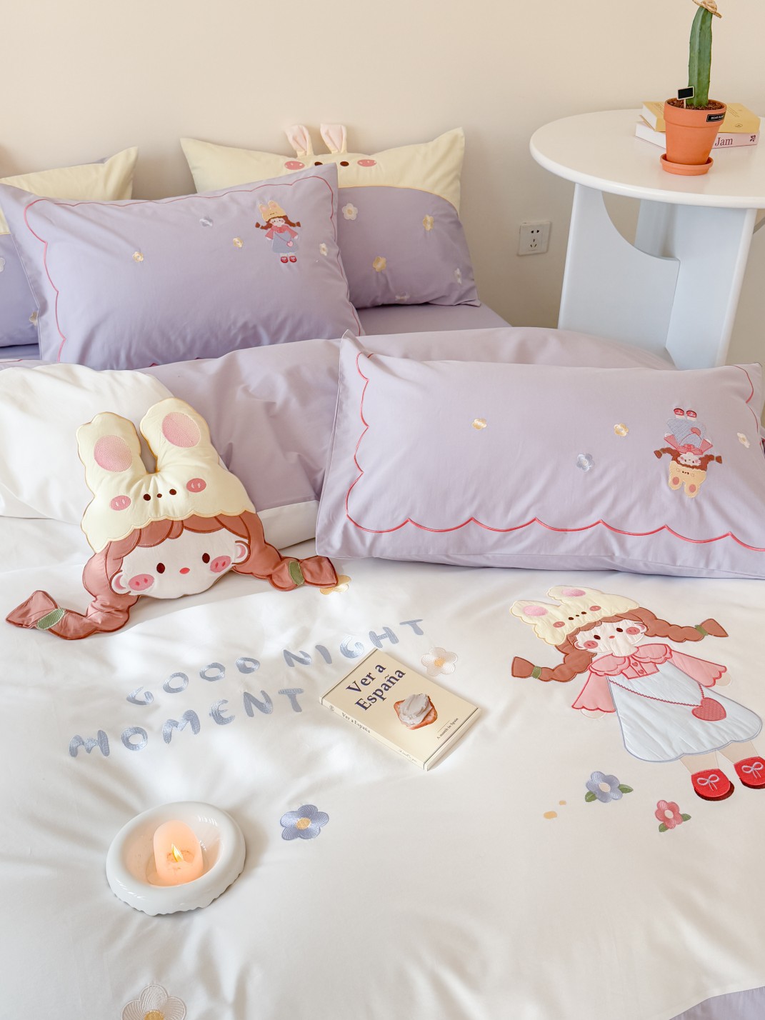 儿童卡通可爱刺绣水洗棉三四件套被套床单公主女孩床上用品详情15