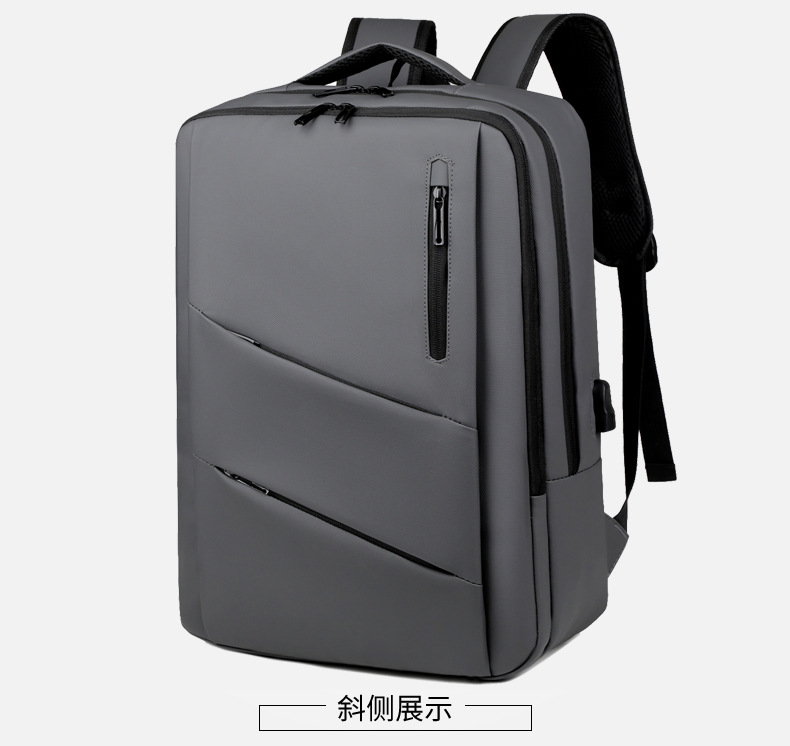 跨境商务背包电脑包男士高级感简约双肩包百搭学生大容量旅行包详情15