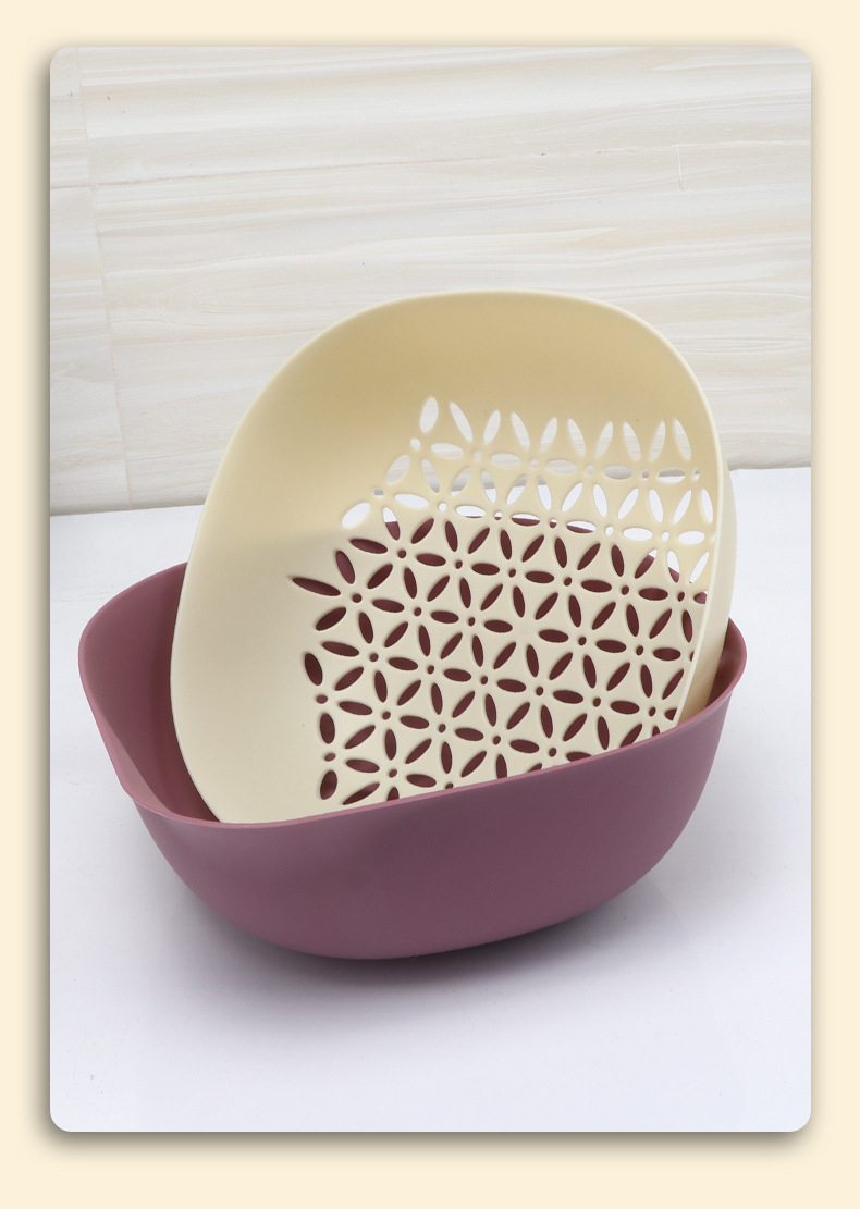 北欧沥水篮2件套厨房沥水篮密封罐滤网碗架收纳沥水篮详情10
