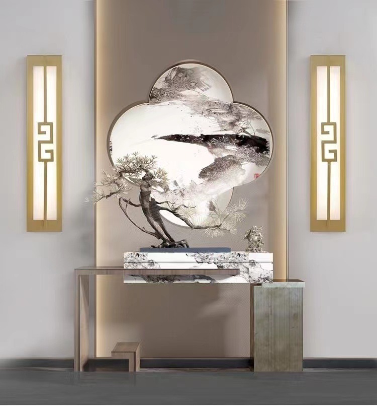 新中式壁灯客厅电视背景墙现代简约卧室床头走廊户外防水壁灯长条详情11