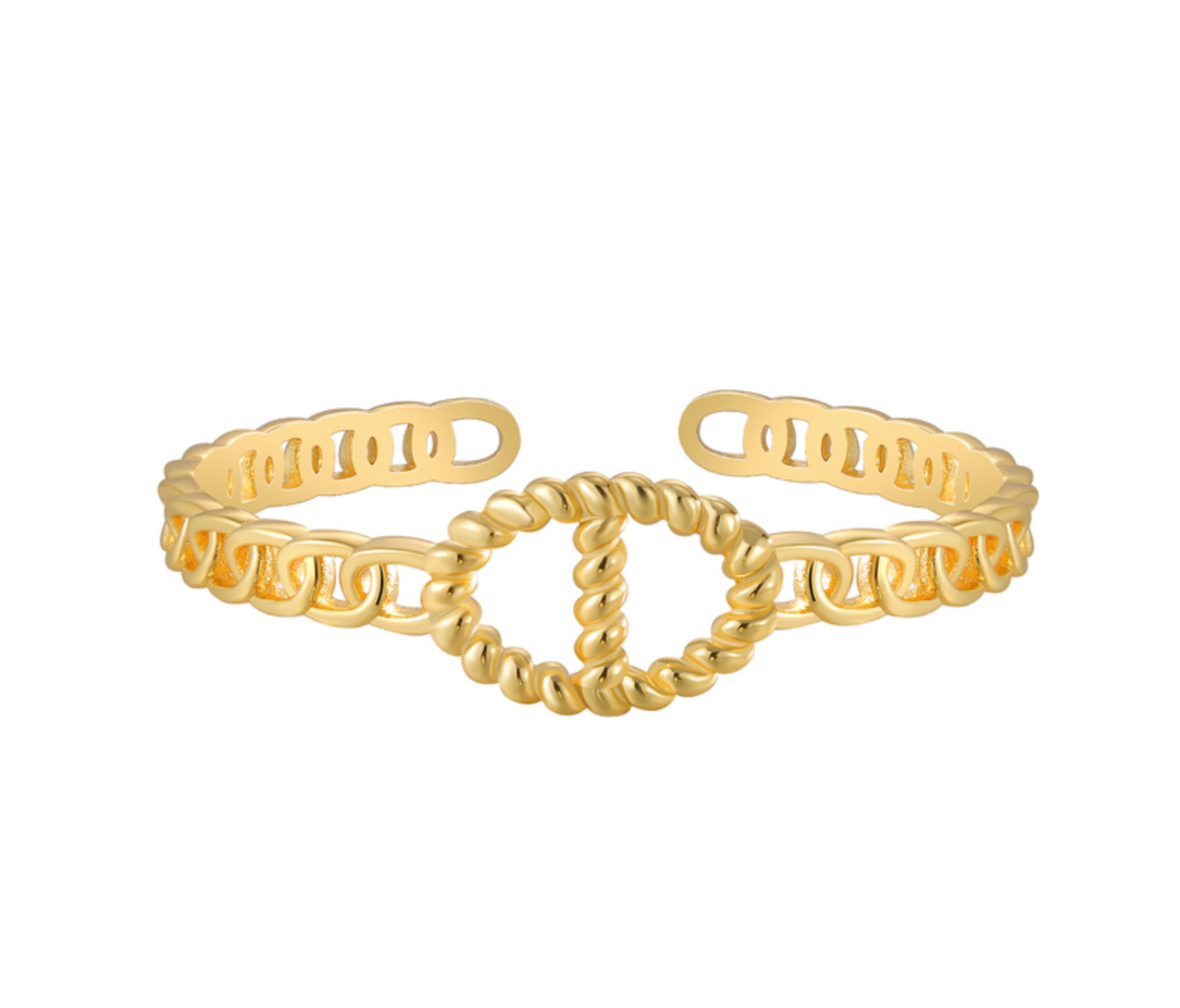 时尚OL高定品质镂空猪鼻造型开口手镯轻奢优雅百搭气质手饰批发详情15