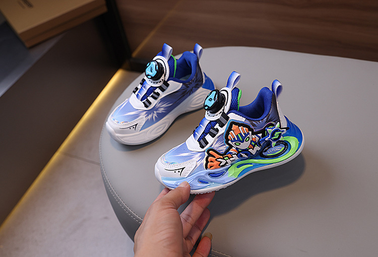 旋转扣小孩儿童鞋子男童运动鞋女童篮球鞋透气皮面软底防滑跑步鞋详情11