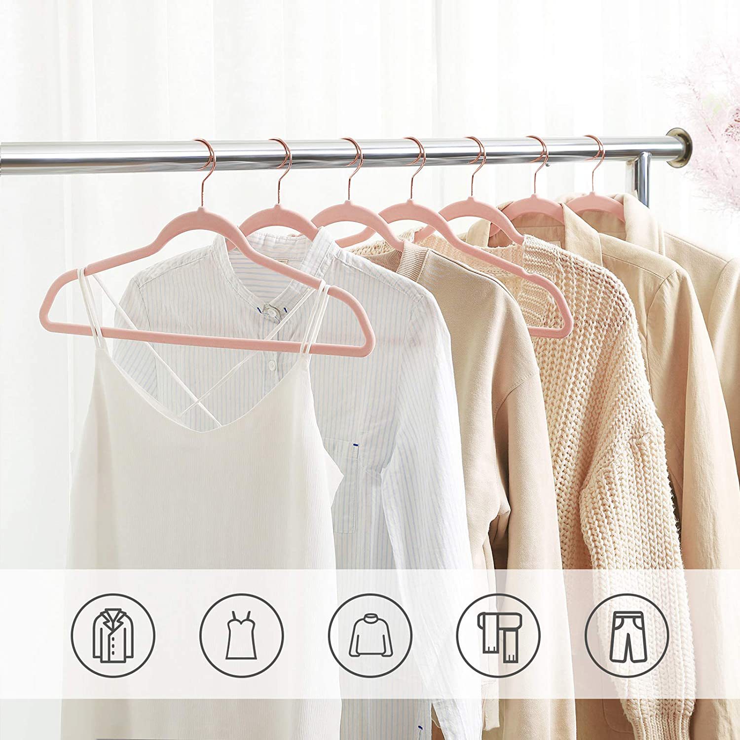 Velvet coat rack, anti-slip and traceless, velvet hanger, dry and wet dual-purpose, household dormitory clothes sorting, hanging pic 26