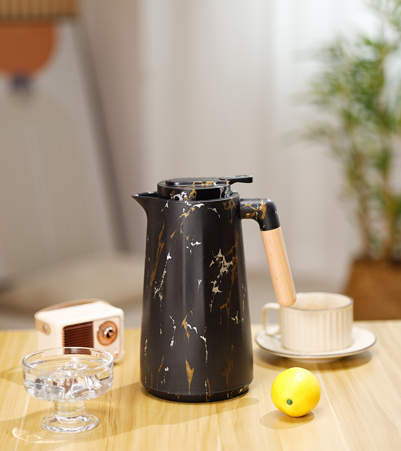 New cross-border wooden handle large-capacity thermos, household coffee pot, thermos, water bottle, hot water kettle, dormitory thermos, fashionable and portable thermos pic 19