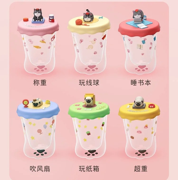 吾皇万岁巴扎黑盲盒猫爪杯潮玩水杯创意玻璃杯盲盒可爱卡通杯子详情13