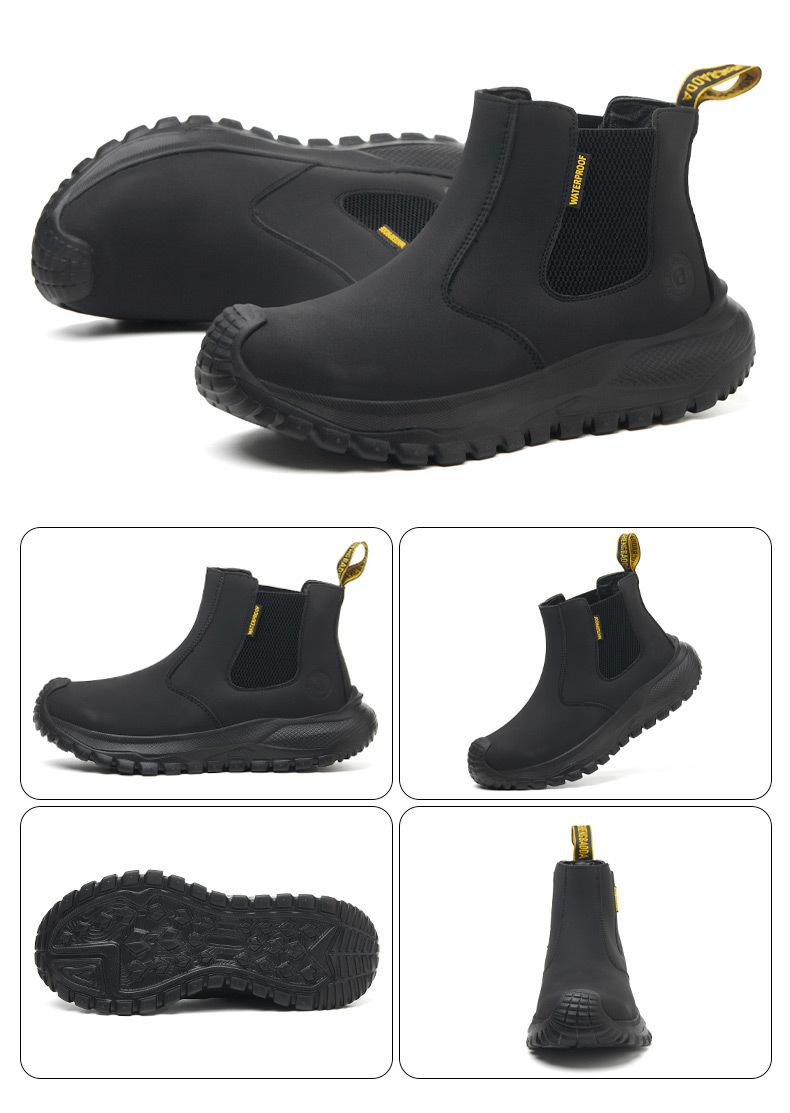 Cross-border new products: Four-season one-foot anti-crush safety shoes, lightweight shock-absorbing safety shoes, steel toe cap, wear-resistant welding shoes, flash pic 9