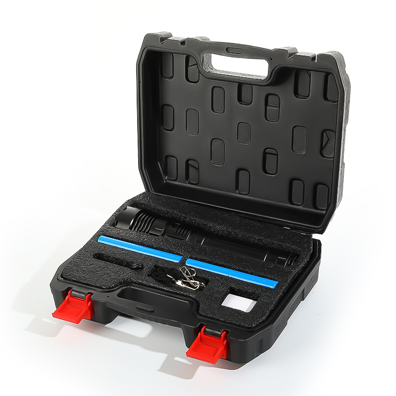 跨境长续航可变焦白激光户外远射铝合金充电电池手电筒详情6