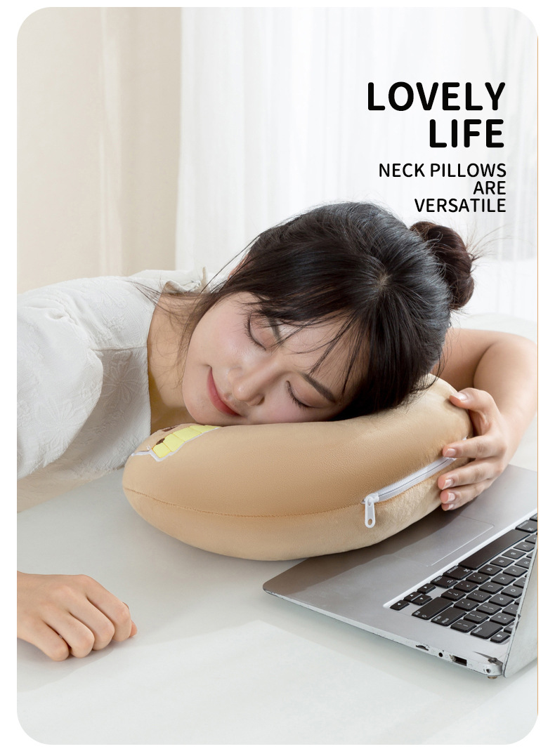 Kabibala transformable pillow, hamburger and French fries edge doll, U-shaped pillow, Fun pillow, multi-functional transformable pillow wholesale pic 16