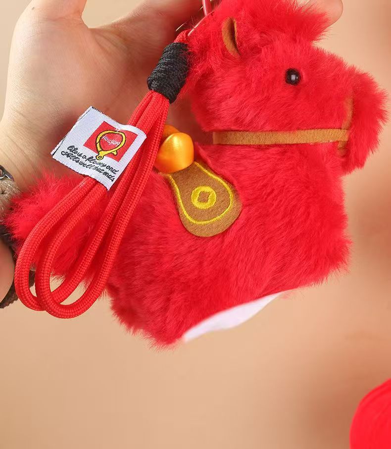 Soon there will be money, Yuan, BMW bag, keychain, car, horse Year mascot, red jewelry, little red horse of the zodiac year pic 6