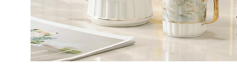 lr4 Light Luxury Ceramic water Set for living room home, simple large-capacity heat-resistant cups and tea sets, European style pic 8